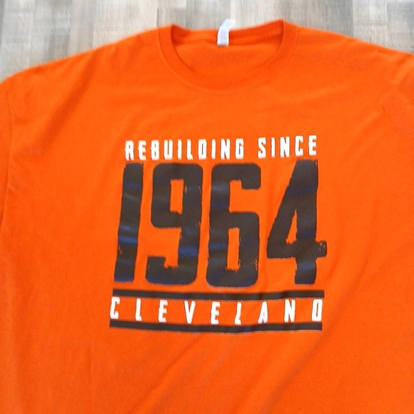 Jerzees Other - Cleveland Browns T-shirt Rebuilding Since 1964 4XL Jerzees Orange NFL Football